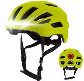 GOOFF RIDER Fietshelm met Verlichting - Ebike Helm voor Volwassenen - Geschikt voor Elektrische Fiets en Racefiets - LED Licht - Dames en Heren - Fluorgeel - L
