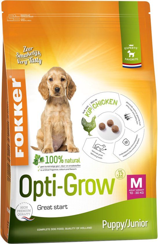Fokker Opti-Grow M - 13 kg - Hondenvoer