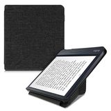 kwmobile Hoes compatibel met Kobo Libra H2O - Stof eReader beschermhoes Cover Case - donkergrijs