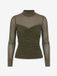 NIKKIE N-Brands Retail B.V. Dames top nikkie - 34 - Katoen - Lange mouw - NIGHT GREEN
