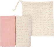 Lässig Hydrofiele luier - swaddle doek 2 stuks roze 80 x 80 cm