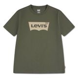 Levi's Kids T-shirt met tekst - olijfgroen