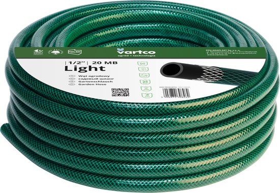 Vartco Light - 3-Ply Tuinslang 3/4\" 30m | Besproeiing flexibele | Polyester kruis vlecht UV-bestendig 25 Bar