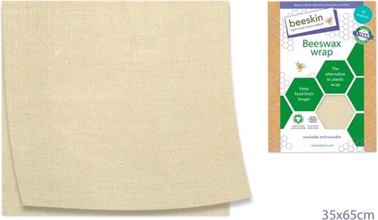 Beeskin Bijenwasdoek Extra Large - 35x65 - Natural print Natural n/a