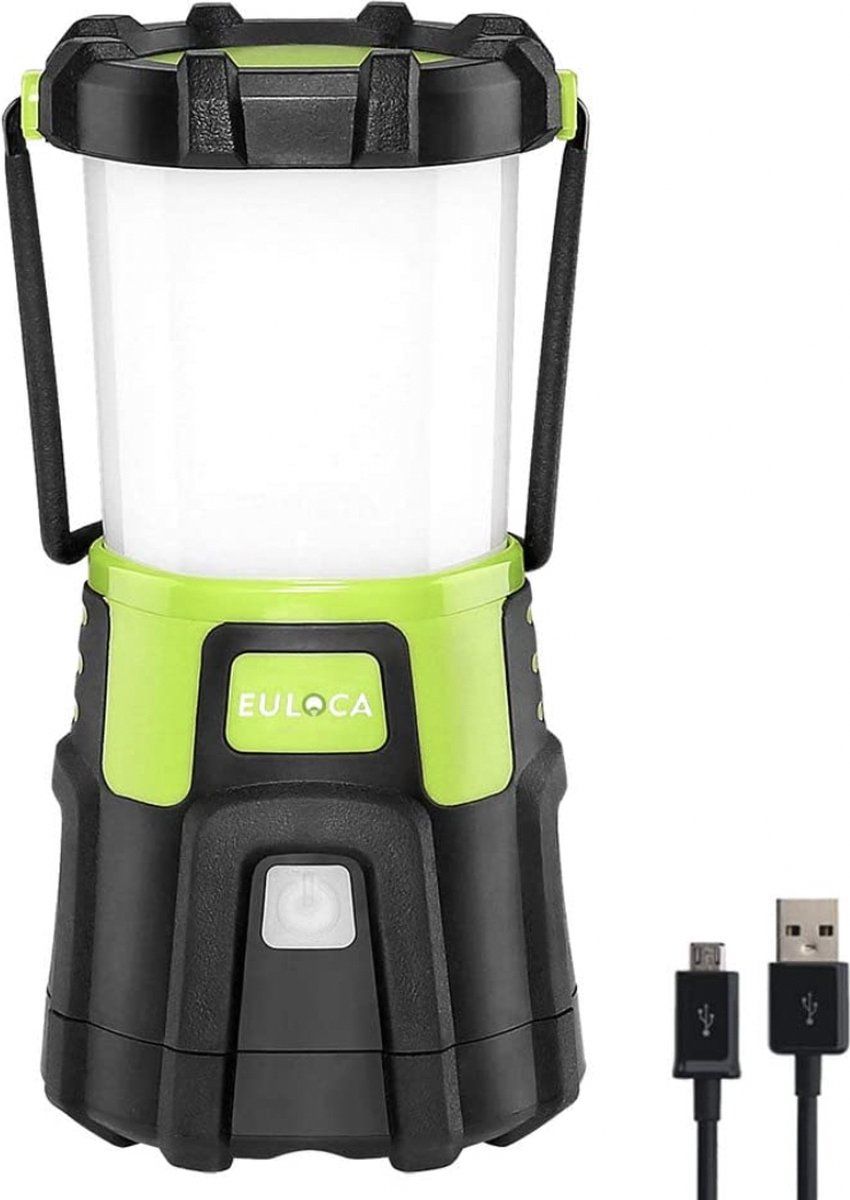 EULOCA Cree Campinglamp - 1200 lumen - Oplaadbaar - Waterdicht - Powerbank - Zwart