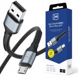3mk Hyperkabel N-SERIES USB-A vers Micro USB 1m 12W Noir