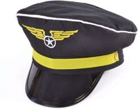 Rubies Carnaval verkleed piloten pet/hoed - zwart - voor volwassenen - one size