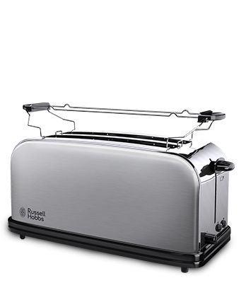 Russell Hobbs Adventure Long Slot Broodrooster - 4 snedes - Zwart/RVS