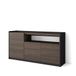 Skraut Home | Dressoir, Opbergkast | Buffetkast, Sideboard | 156x80x37 cm | 3 Deuren | Woonkamer, hal | Moderne stijl | Donkere eik en Zwart