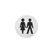Intersteel Pictogram dames- en herentoilet zelfklevend rond rvs geborsteld