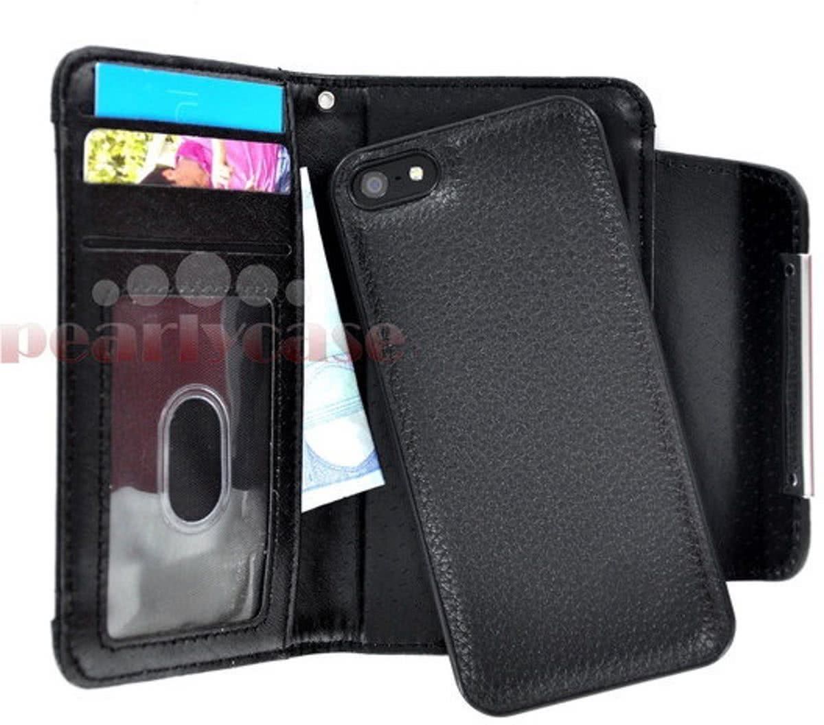 pearlycase Apple iPhone SE (2018) Hoesje Uitneembaar Wallet Bookstyle Case Zwart