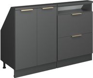 Vicco R-Line Keukenkast voor schuine wand – 120 cm Set van 2 Antraciet-goud