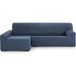 ECOMMERC3 Chaiselong bankovertrek met lange arm links, universeel en veelzijdig - bankovertrek chaise long, blauw, eenvoudig aan te brengen, voor rugleuning, zitting en armleuningen