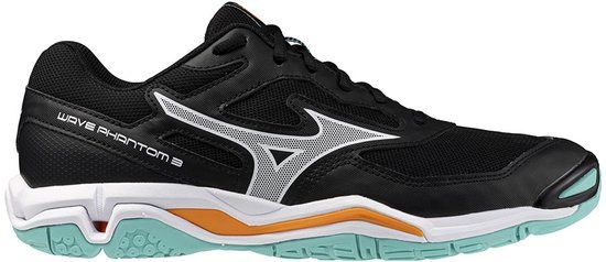 Mizuno Wave Phantom 3 Handbalschoenen Zwart/Tangelo/Ice Groen Dames/Heren Maat 43