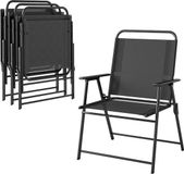 Outsunny klapstoelenset - Staal, Textilene - 65 x 60 x 94 cm - Zwart