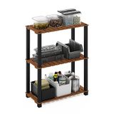 Furinno Indoor Outdoor Plant Plank Stand, Engineered Wood Plastic, Naturel/Zwart