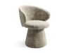 Fauteuil de salon rotatif 180° en velours texturé taupe