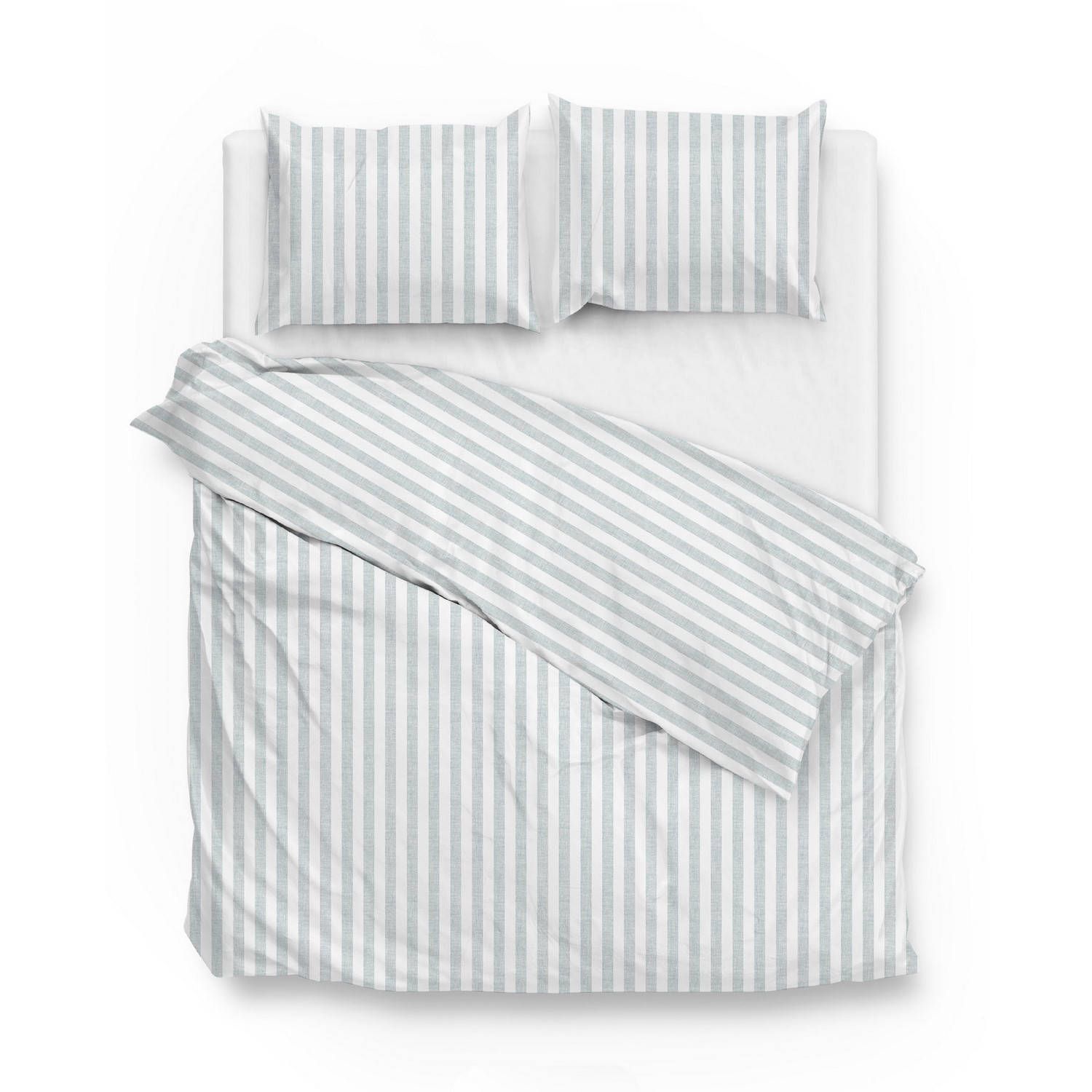 Zo!Home dekbedovertrek katoen banda di lino linnen look - mint green 260x200/220cm