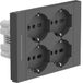 Electraline 22119 inbouwstopcontact Quadra 4-voudig universeel P40, compatibel met alle 3-voudige inbouwdozen, met schakelaar/wisselschakelaar, zwart