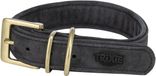 Trixie Halsband Nubuckleer - Zwart L 47-54x4 cm - Dubbel Gevoerd, D-ring