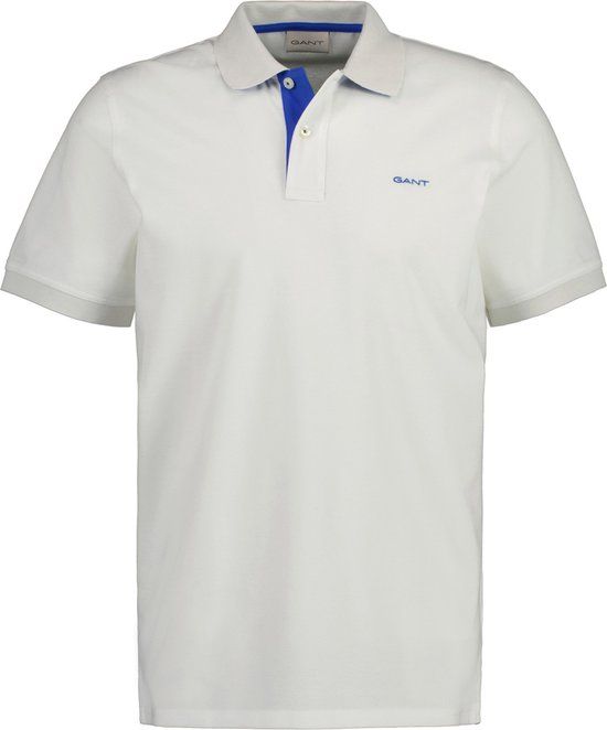 Gant Contrast Piqué Poloshirt - Wit - Maat 3XL - Heren