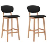 VidaXL Barkrukken - Set van 2 - Stof - Zwart