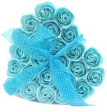 Joy of Balance Zeep Bloemen Blauwe Rozen 24 stuks Hartvormige Cadeauverpakking