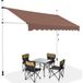 Coast parasol 300x120 cm réglable en hauteur marron – marquise extensible pour balcon, terrasse ou fenêtre