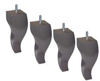 MARGOT Royal LOUIS XV bedpoten, hout, taupe, hoogte 15 cm, 4 stuks