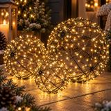 Anna's Collection Boules lumineuses - set de 3 - D18, D25 et D35 cm - led - métal