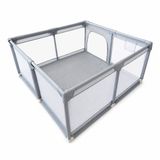 Eurocatch Play Pen L - Babybox 120x120cm - Inklapbaar - Speelbox met Ademend Gaas - Veilig en Stevig - Inclusief Draagtas - Grijs