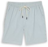 Tom Tailor Seersucker zwemshort met streepjesmotief - Maat S - blue beige vertical stripe