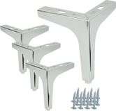 Anker Set van 4 meubelpoten "Anker" - Hoogwaardige, chroomkleurige metalen poten, hoogte 15 cm, voor een stijlvolle meubelafwerking