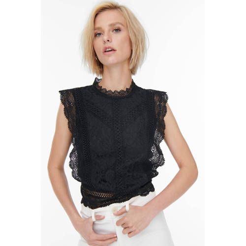 ONLY ONLKARO Lace Top - Black