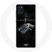 Maniacase Hoesje voor Samsung Galaxy A21S Game of Thrones Seizoen 8 De IJzeren Troon Huis Stark Logo De winter komt eraan