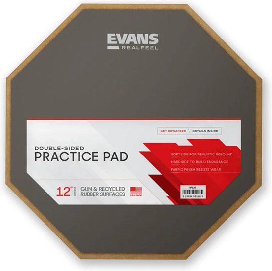 Evans Practice Pad Real Feel RF-12D, 12", double-sided