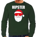 Bellatio Decorations Foute Kerst sweater / Kerst trui Hipster Santa groen voor heren- Kerstkleding / Christmas outfit L