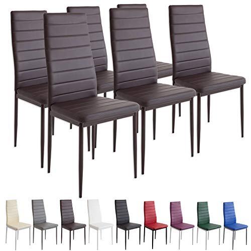 albatros eetkamerstoelen MILANO, set van 6, bruin