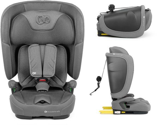 Kinderkraft FIX2GO i-Size Autostoel – 76-150 cm – Groep 2/3 – R129 Goedgekeurd – Grijs