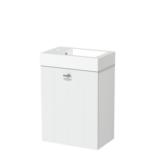 Maxaro Modulo Toiletmeubel 40 cm - Mat Wit - Glanzend Mineraalmarmer Wastafel