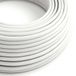 Creative-Cables De originele met stof beklede elektrische kabel 3 x 0,75 mm² (5 m, optisch wit RM01) – Rond, zijdeachtig effect – Gecertificeerde veiligheid, gemaakt in Italië