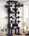 KattenMeubel Co. Arbre à chat XXL – 213 cm de haut – 2 maisons pour chat – Gris foncé