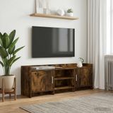 Maison Exclusive - Meuble TV, dimensions : 130 x 33 x 47 cm, en bois stratifié imitation chêne fumé