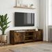 Maison Exclusive - Meuble TV, dimensions : 130 x 33 x 47 cm, en bois stratifié imitation chêne fumé