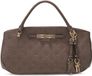 GUESS Carmella 3 Comp Satchel Taupe Logo Schoudertas