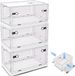 Merkloos Set van 3 boîtes de rangement avec couvercle, 40 litres, blanc
