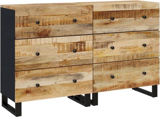 vidaXL Dressoir Ruw Mangohout Bruin 60x33x75 cm