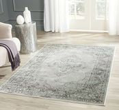 Safavieh Vintage geïnspireerd tapijt, VTG112, geweven zachte viscose-vezel, lichtblauw/grijs, 120 x 180 cm