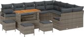 vidaXL Banc de jardin 13 pièces gris polyrattan
