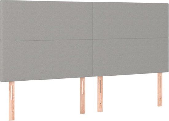 vidaXL Hoofdeind & Voeteind Lichtgrijs 2000 mm x 50 mm x 118 cm - 128 cm